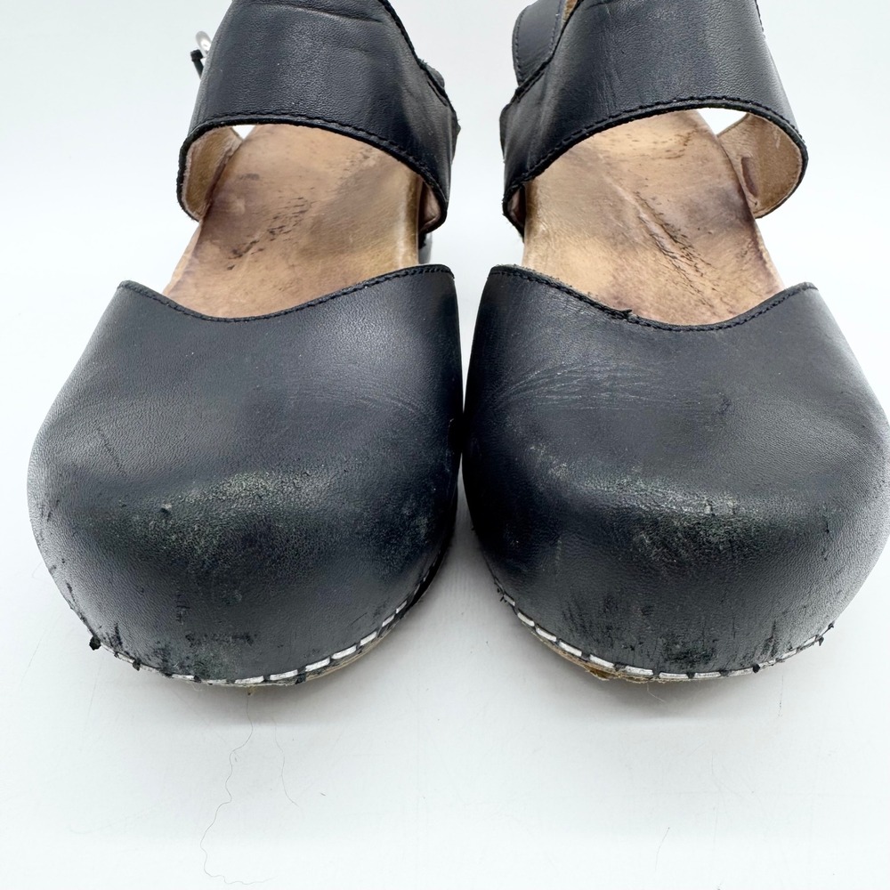 Dansko Malin Leather Comfort Clog Shoe Black Size 38 Officecore Corpcore Doctor - Picture 5 of 12